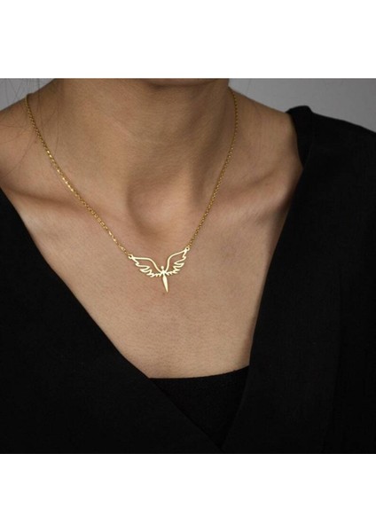 Has Altın Kaplama Melek 925K Kolye