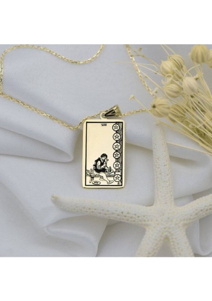 925 Ayar Gümüş Eight Of Pentacles Tarot Kolye fiyatları