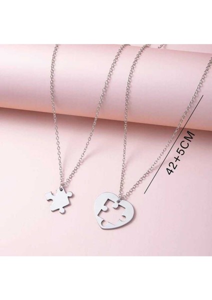 925 Ayar Gümüş Çift Kalp Tamamlayan Yapboz Kolye fırsatları