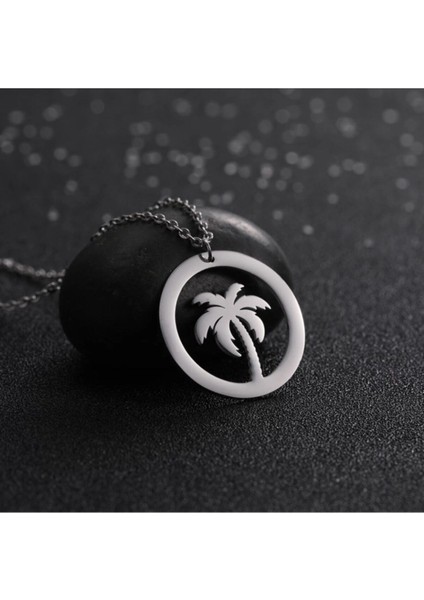 925 Ayar Gümüş Halka Palmiye Kolye