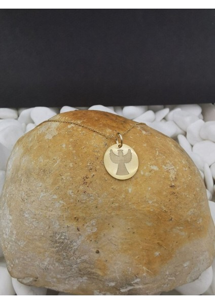 Has Altın Kaplama Işlemeli Melek 925K Kolye