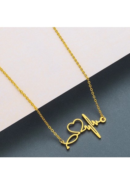 Has Altın Kaplama Kalp Atışı 925K Kolye