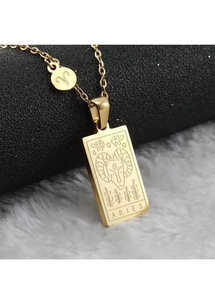 Has Altın Kaplama Koç Burcu Tarot 925K Kolye