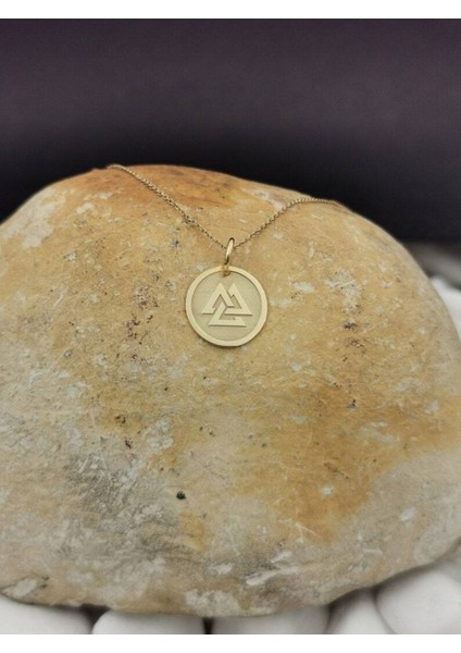 Has Altın Kaplama Viking Sembol 925K Kolye