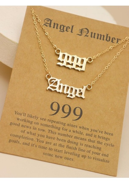 925 Ayar Gümüş Çift Zincir Melek Sayısı 999 Angel Kolye fiyatları