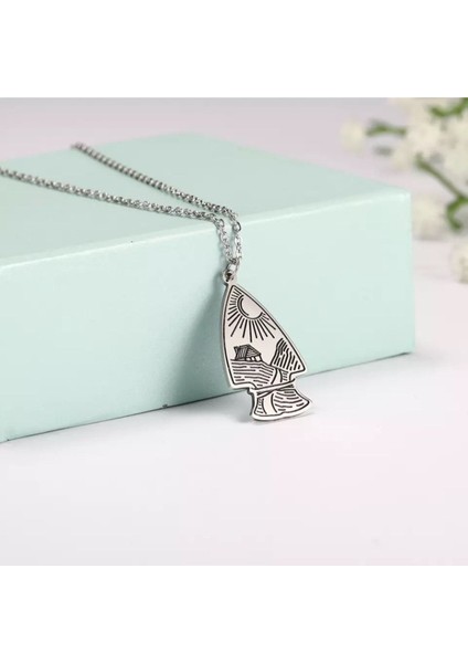 925 Ayar Gümüş Roket Tasarım Manzara Kolye