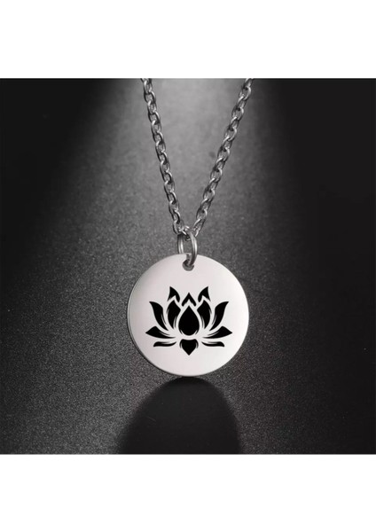 925 Ayar Gümüş Lotus Disk Kolye