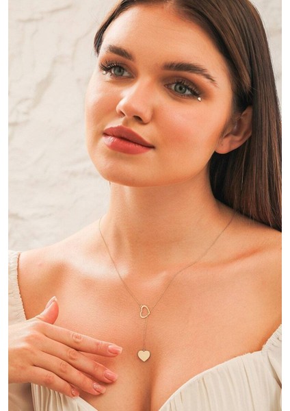 Has Altın Kaplama Iç Içe Kalp 925K Kolye fiyatları