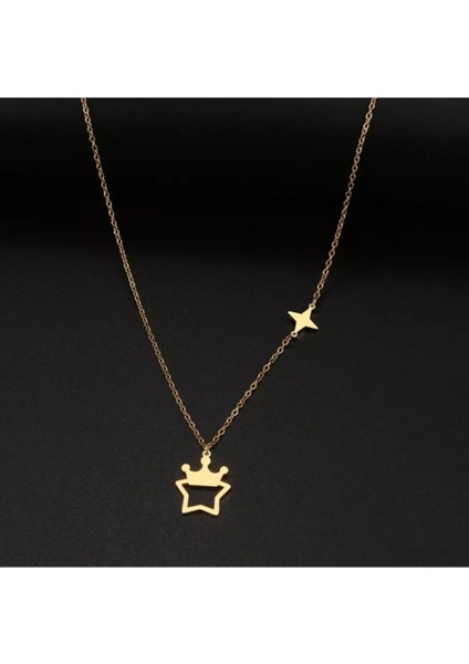 925 Ayar Gümüş Taç Yıldız Kolye