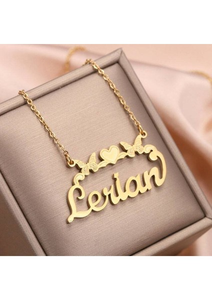 Has Altın Kaplama Kelebek Tasarım Isim 925K Kolye fırsatları