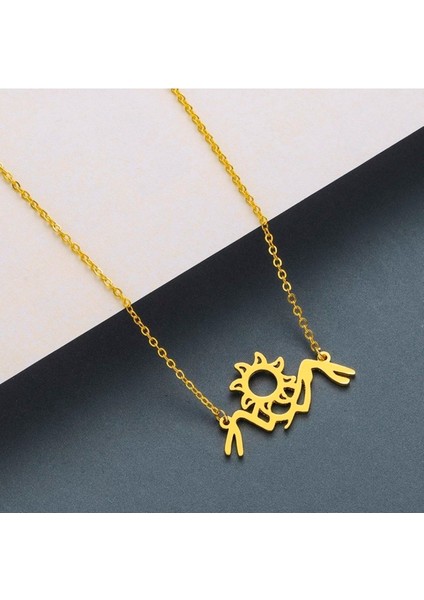 Has Altın Kaplama Dağ ve Güneş 925K Kolye