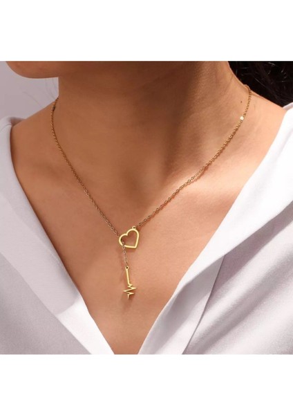 925 Ayar Gümüş Iç Içe Kalp ve Kalp Atışı Kolye modelleri