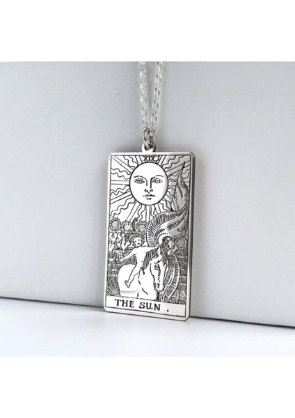 925 Ayar Gümüş Tarot Güneş Kolye