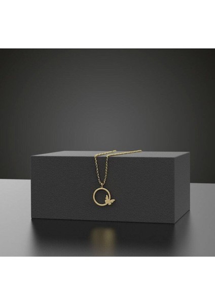 925 Ayar Gümüş Minimal Halka Kelebek Kolye