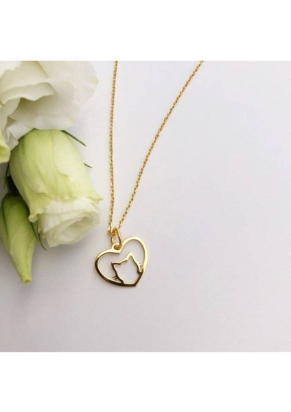 925 Ayar Gümüş Kalp Kedi Kolye fiyatları