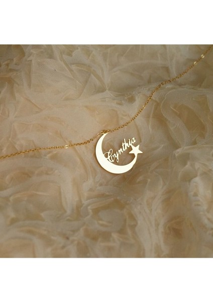 925 Ayar Gümüş Ay Yıldız Isim Kolye fırsatları