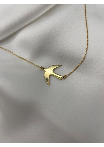 Has Altın Kaplama Kırlangıç 925K Kolye