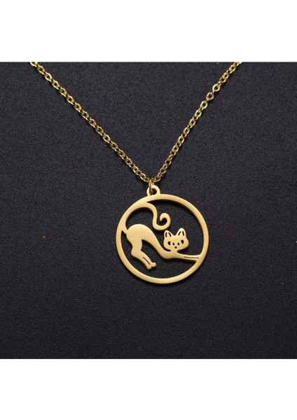 925 Ayar Gümüş Tembel Kedi Kolye