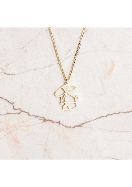 Has Altın Kaplama Tavşan Origami 925K Kolye fiyatları