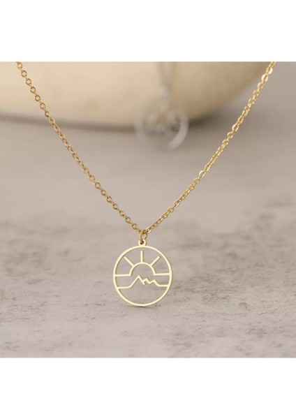 925 Ayar Gümüş Gün Doğumu Kolye