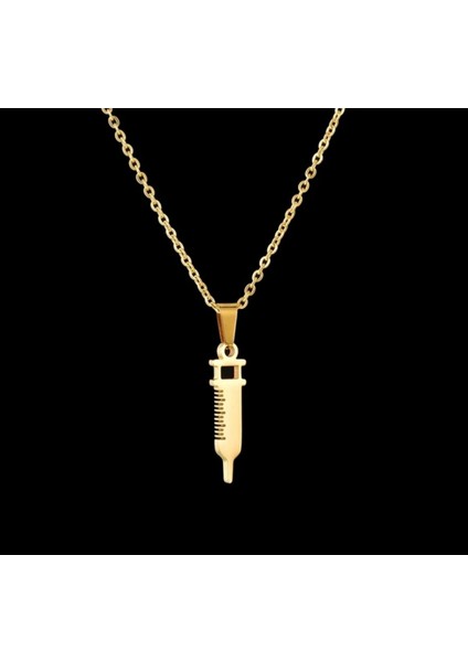 Has Altın Kaplama Şırınga 925K Kolye