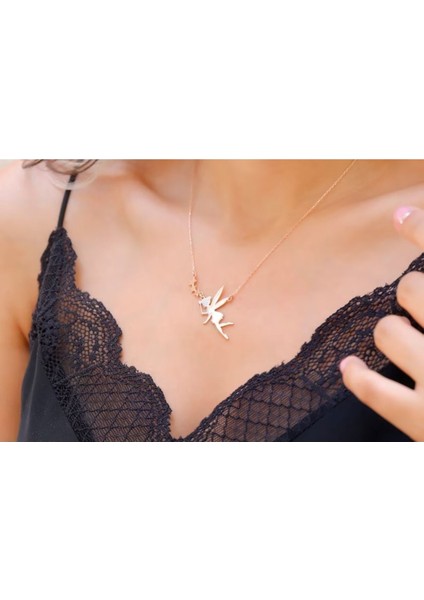 925 Ayar Gümüş Tinker Bell Kolye