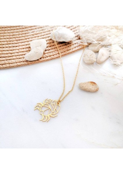 925 Ayar Gümüş Origami Yengeç Kolye