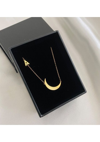 Has Altın Kaplama Harf ve Ay 925K Kolye modelleri