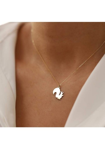 925 Ayar Gümüş Minimal Sincap Kolye fiyatları