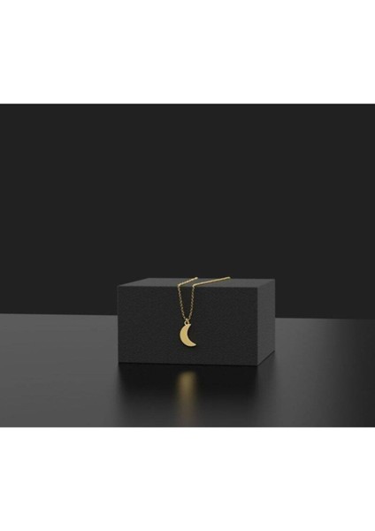 925 Ayar Gümüş Minimal Ay Kolye