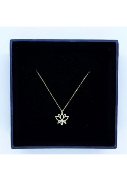 Gümüş Lotus Kolye 925 Ayar