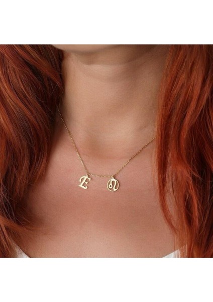 925 Ayar Gümüş Burç Harf Kolye