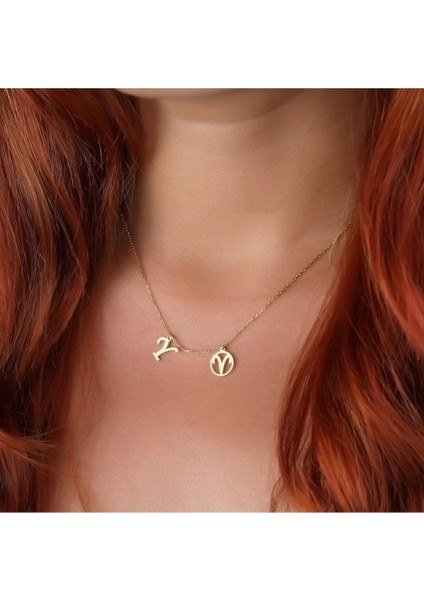 925 Ayar Gümüş Burç Harf Kolye modelleri