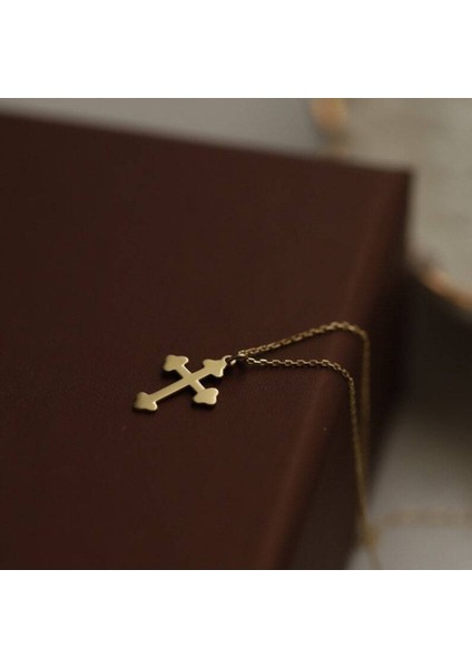 Has Altın Kaplama Minimal Tasarım Haç 925K Kolye fırsatları