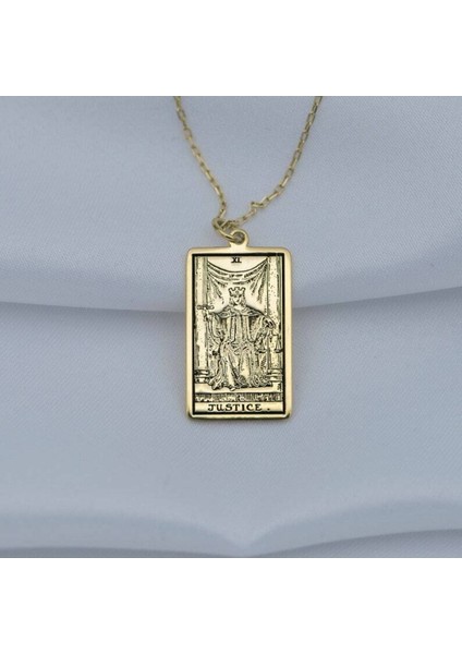 Has Altın Kaplama Tarot (The Justice) Adalet 925K Kolye