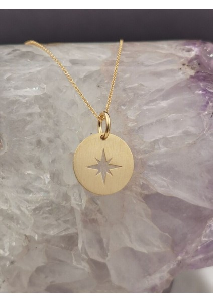Has Altın Kaplama Kuzey Yıldızı 925K Kolye
