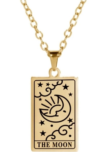 Has Altın Kaplama Tarot The Moon 925K Kolye