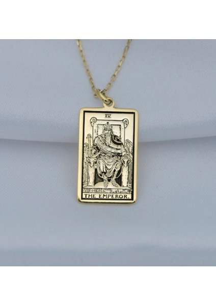 The Emperor Tarot Kartı Kolye 925K Gümüş