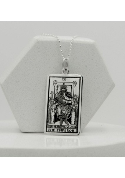The Emperor Tarot Kartı Kolye 925K Gümüş modelleri