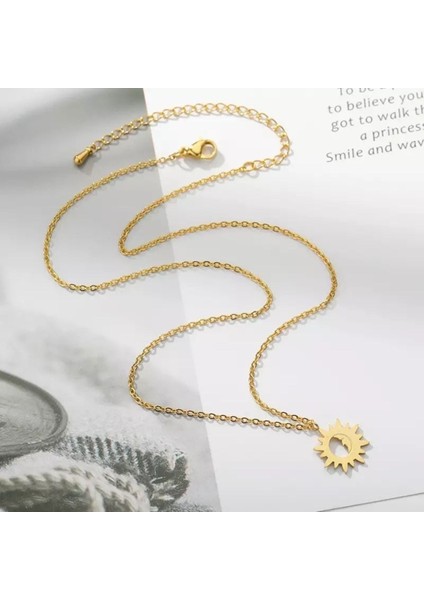 925 Ayar Gümüş Minimal Ay Güneş Kolye fiyatları