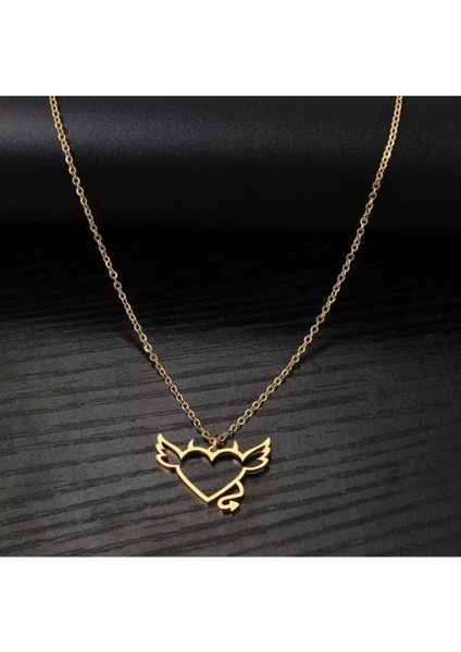 925 Ayar Gümüş Kanatlı Kalp Şeytan Kolye fiyatları