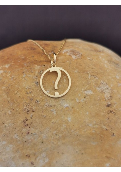 Has Altın Kaplama Soru Işareti 925K Kolye