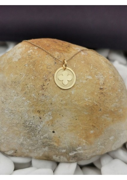 Has Altın Kaplama Yonca 925K Kolye