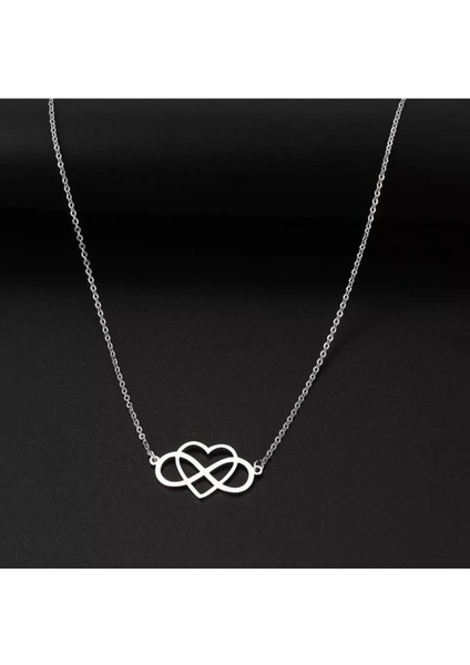925 Ayar Gümüş Sonsuzluk Kalp Kolye