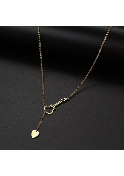 925 Ayar Gümüş Iç Içe Gitar Pena Kolye