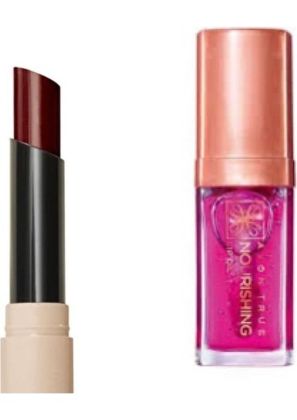 Tinted Lip Balm Renkli Dudak Balmı Plum ve Avon True Lip Dudak Bakım Yağı Blossom 2'li Set