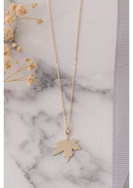 Has Altın Kaplama Yaprak 925K Kolye modelleri