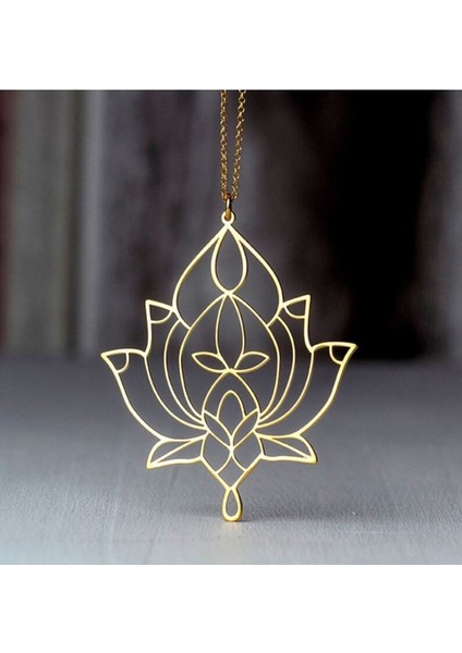 Has Altın Kaplama Lotus Çiçeği 925K Kolye