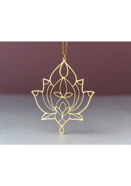 Has Altın Kaplama Lotus Çiçeği 925K Kolye fiyatları