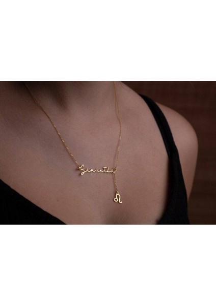 925 Ayar Gümüş Isim Sallantılı Burç Sembolü Kolye